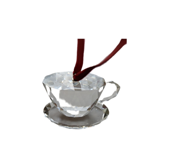 Cut Crystal "Cup & Saucer" Ornament / Sun Catcher - Picture 3 of 6